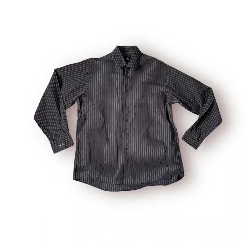 Mens calvin klein striped buttondown shirt